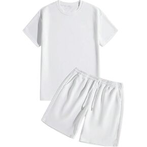 GORGLITTER Men's 2 Piece Set Short Sleeve T Shirt and Track Shorts Athletic Sets