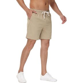 LAZYDAY Men's Casual Summer Shorts 7" Inseam with Elastic Drawstring Waist Beach Short Shorts