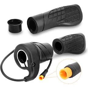 Ebike Half Twist Twist Throttle ، FT76X دراجة كهربائية مقبض يمين ، مقبض نصف خانق مع قابس مقاوم للماء ، جزء من خنق الإبهام المعدل Ebike لـ Ebike MTB Kit Kit