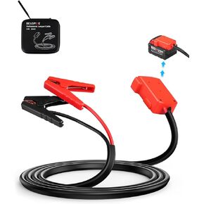 Beaspire Jumper Cable Clamps Compatible with Mil-waukee M18 Tools, 5.9ft 8AWG Battery Jumper Starter Cables Adapter, Automotive Booster Line for Mid-Size Cars Light Trucks