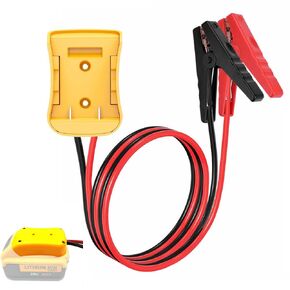 Jumper Cables for Car with Adapter Compatible with DE.WALT 20V Batteries, Silicone wire 8AWG 2FT Automotive Booster Cables for Jump Starting Car Using Tool Battery, Temperature resistance 392℉(200℃)