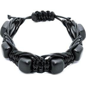 Karelian Heritage Genuine Shungite Shambhala Macrame and Arachne Bracelet | Shungite Stone Jewelry for Men Women | Natural Black Stone Macrame Hand-Made Crystal Jewelry