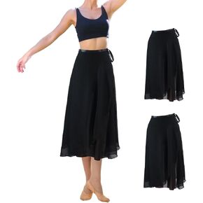 3 Piece Dance Skirt - Long Wrap Skirts for Women & Girls (Black, 3 Pack)