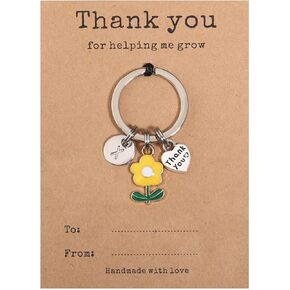 Teacher Appreciation Gifts in Bulk Flower Intial Keychain Teacher personalized gifts