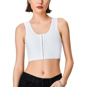 رابط الصدر من Leinidina للمتحولين جنسياً FTM LGBT Tomboy Crew Neck Front Front Women Binder Bra Tank Top
