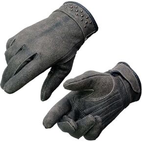Milwaukee Leather MG7760 Women's Black Leather Gel Palm Lightweight Motorcycle Hand Gloves W/Stylish ‘Wrist Detailing’