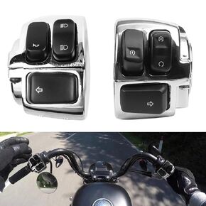 BHB Motorcycle 1" Handlebar Switches Control and Wiring Harness Compatible with Harley Softail 1996-2012 Dyna Sportster V-Rod (Black)