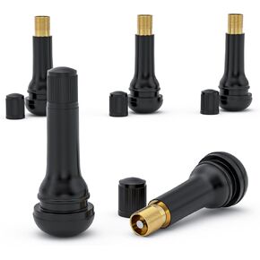 MIKKUPPA 5PCS TR414 Tire Valve Stems - Black Rubber Snap-in Tubeless Tire Valve Stem, Universal for 0.453 Inch 11.5mm Rim Holes on Standard Vehicle Tires