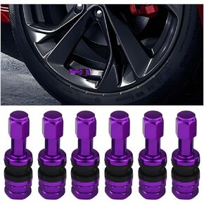 BESULEN 6PCS VS43 Car Tire Valve Stem, Metal Tubeless Clamp-in Vehicle Wheel Air Stem, Bolt-in Aluminum Alloy Automotive Tyre Valve Accessories for 0.453 Inch Rim Holes, Universal Fit (Silver)