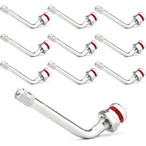 10Pcs Truck Tire Valve Stems,60 Degree TR545D Valve Stem Extension Adaptor,60 Degree Bend Truck Tire Valve Stems Compatible with Alcoa 22.5in and 24.5in Aluminum Wheels