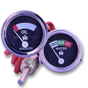 2-Gauges Replacement Instruments Kit - Oil Pressure & Water Temp Gauge Set - Fits in Farmall IH H, SH, SM, SMD, SMTA, W, SW (1947-1954) & International 230, 340, 350, 400, 450, 460, 560,