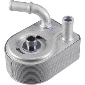 Engine Oil Cooler Kit Compatible for Ford Fiesta 2011-2013, Durable Aluminum Alloy Silver Tone Transmission Oil Cooler with Bolt