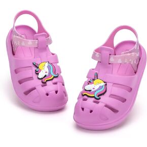 Boys Girls Sandals Toddler Lightweight EVA Water Shoes Kids Closed Toe Fisherman Sandals Summer Beach Sports Shoes Outdoor