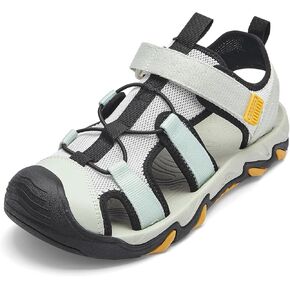Balabala Kids Sandals Boys Girls Closed Toe Summer Outdoor Athletic Beaches Sandals Non-slip Hook and Loop