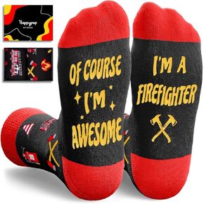 HAPPYPOP Gifts for Firefighter Chef Cop - Fireman Cooking Teacher Gifts For Men Women, Police Officer Socks