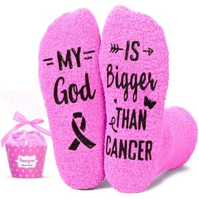HAPPYPOP Breast Cancer Gifts for Women Men - Cancer Chemo Comfort Socks for Survivor Patients in Saudi Arabia