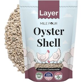 Oyster Shell for Chickens - Calcium Supplement for Chickens, 100% Natural Limestone Calcium Carbonate, Strong Eggshell & Bone Booster, 4 lbs