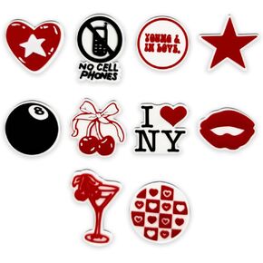 10PCS Downtown Girl Shoe Charms, Y2K Shoe Decoration Charms Clog Slides, Aesthetic Shoe Charms for Women Teens Girls