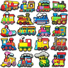 20Pcs Trains Shoe Decoration Charms for Croc Clog, Train Charms Accessories for Adults