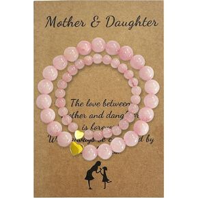 Mother Daughter Bracelets for Women Matching Heart Mommy and Me Bracelets Christmas Gifts for Mom Daughter