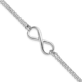 JewelryWeb 925 Sterling Silver Silver Failled Lobster Closure Linfinity Symblect