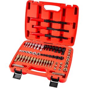 61Pcs Thread Repair Kit, UNC, UNF & Metric Thread Chaser Set, Rethread Repair Tool with Taps Dies Thread Files and Thread Pitch Gauge for Repair or Reshape Damaged Threads Bolts, Nuts and Screws
