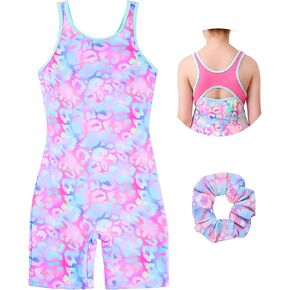 beautyin Gymnastics Leotards for Girls Ballet Leotards Unitard Biketards with Shorts Racerback Dance Outfit