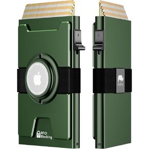 furid Smart Airtag Wallet Men: Metal Wallet with Airtag Holder - Apple Air Tag Wallet for Men Airtag, Slim Minimalist Pop Up Card Wallet