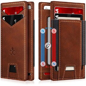 Wallet for Men Slim Leather Wallets for 9-13 Cards, RFID Blocking Thin Card Holder Wallet with ID Window & Stretchable Cash Slot, Minimalist Bifold Small Wallet for Front Pocket, Birthday Gift for Men
