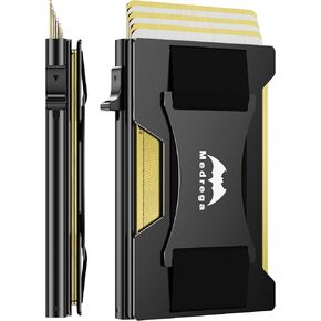Smart Wallet for Men Slim Minimalist: Metal Pop Up Wallet - RFID Front Pocket Credit Card Holder - Gift for Male Husband at Anniversay Brithday