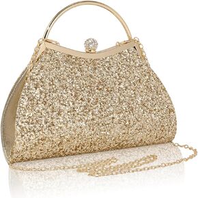 Clutch Purse for Women Small Sequin Purses Gold Evening Bag for Wedding Handbag for Party Clutch Cocktail Bags