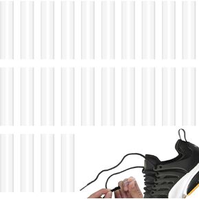 24 PCS Flaces أحذية واضحة أنابيب تقليص ، لا حذاء ربطة عنق aglets 0.2 بوصة الحذاء رأس الرياضة shole