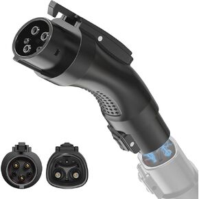 Tesla to J1772 EV Charger, Converter Up to 60Amp 250V AC with Press-Safety-Lock, Compatible with Tesla High-Powered Connectors, Destination/Mobile Chargers,Black