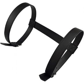 Tookie PU Leather Carry Strap, Portable Lightweight Outdoor Camping Carry Strap for for Camping, Festivals, Picnics, Motorcycle Bedroll Blanket Straps, Black