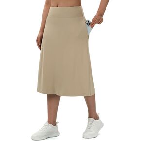 تنانير تيرنهير للسيدات بطول ميدي مع 2 جيوب متواضعة تنانير طويلة 28 "طول الركبة skort الرياضية in Kuwait