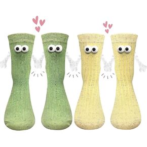 Funny Holding Hands Socks Crazy Magnetic Couple Sock Graduation Magnetic Hands Socks Gifts for Family Friends