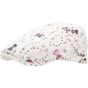 الترتر الفراشة الدنيم كاب كاب Ivy Flat Cap Gatsby Cabbie Driving Hat للنساء