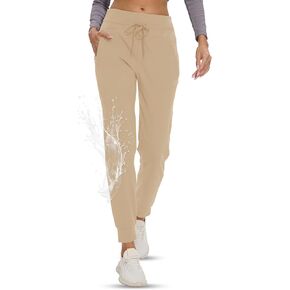 GAYHAY Women's Fleece Lined Joggers Water Resistant - Thermal Waterproof Zip Pockets Hiking Winter Golf Pants Running Ski