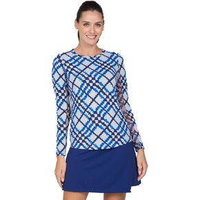 IBKUL Athleisure Wear Sun Protective UPF 50+ Icefil Cooling Tech Sonika Print Long Sleeve Crew Neck – 12653