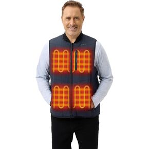 ORORO Men's Dual Control Heated Vest with 5 Heat Zones, Heated Bomber Vest Quilted Heating Vest with Battery