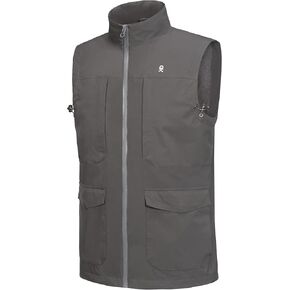 Little Donkey Andy Men's Lightweight Quick Dry Vest Windproof Sleeveless Jacket with 12 Pockets for Fishing Travel