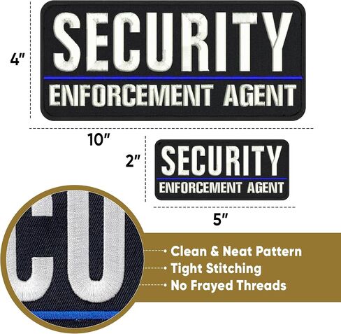 Security Badge - Embroidered Security Patch - Security Patches for Vest - Security Guard Badge - Security Officer Accessories 4"x10" and 2"x5" Hook and Loop on Back in Saudi Arabia