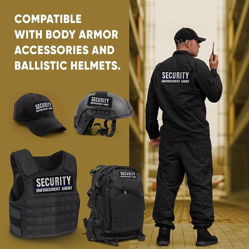 Security Badge - Embroidered Security Patch - Security Patches for Vest - Security Guard Badge - Security Officer Accessories 4"x10" and 2"x5" Hook and Loop on Back in Saudi Arabia