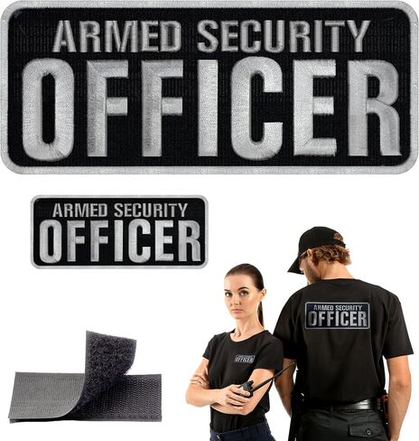 Security Badge - Embroidered Security Patch - Security Patches for Vest - Security Guard Badge - Security Officer Accessories 4"x10" and 2"x5" Hook and Loop on Back in Saudi Arabia