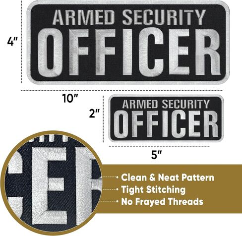 Security Badge - Embroidered Security Patch - Security Patches for Vest - Security Guard Badge - Security Officer Accessories 4"x10" and 2"x5" Hook and Loop on Back in Saudi Arabia