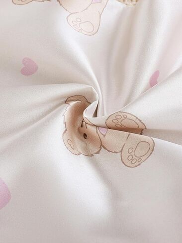 MyFav Girls Pajama Set Short Sleeve Button Down Silky Satin Girls PJS Kids Sleepwear Summer Nightwear Loungewear Set in Saudi Arabia