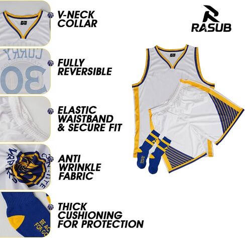 Adult Basketball Jersey 3 Piece Kit Sleeveless Mens Fan Jersey Athletic Mesh Top Sports Outfit in Kuwait