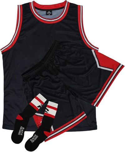 Adult Basketball Jersey 3 Piece Kit Sleeveless Mens Fan Jersey Athletic Mesh Top Sports Outfit in Kuwait