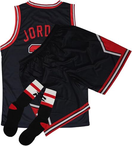 Adult Basketball Jersey 3 Piece Kit Sleeveless Mens Fan Jersey Athletic Mesh Top Sports Outfit in Kuwait