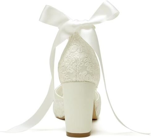 Lace Pearl Wedding Shoes for Bride High Heel Bridal Shoes Peep Toe Platform Wedding Heels in Kuwait